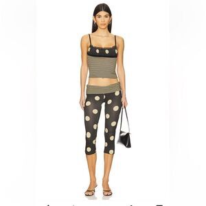 Jaded London Foldover Capri pants Polka Dot print Leggings capris Revolve 8